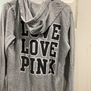 Victorias Secret VS Pink Full Zip Hoodie Sweatshirt Size Medium